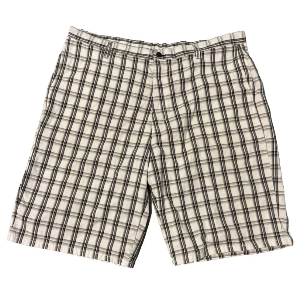 Dickies Men's Plaid Shorts Size 42‎ Gray & White Blend Relaxed Fit